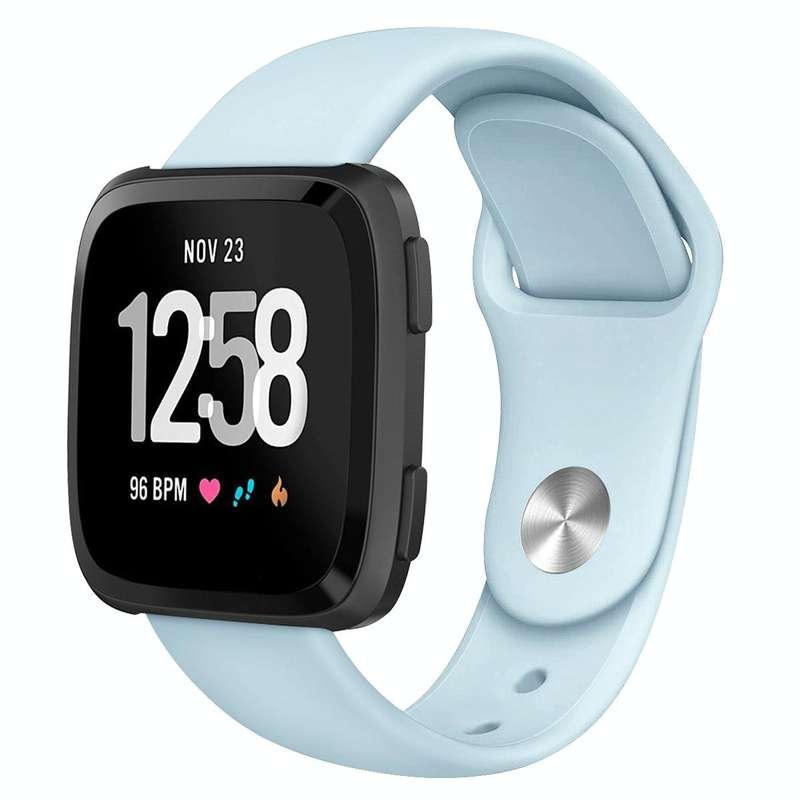 For Fitbit Versa 2 / Fitbit Versa / Fitbit Versa Lite Solid Color Silicone Watch Band, Size:L(Bab...