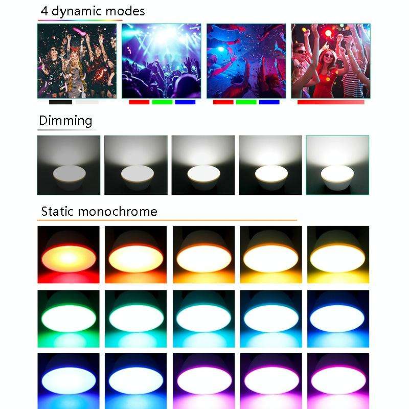 Energy-Saving LED Discoloration Light Bulb Home 15 Colors Dimming Background Decoration Light, St...