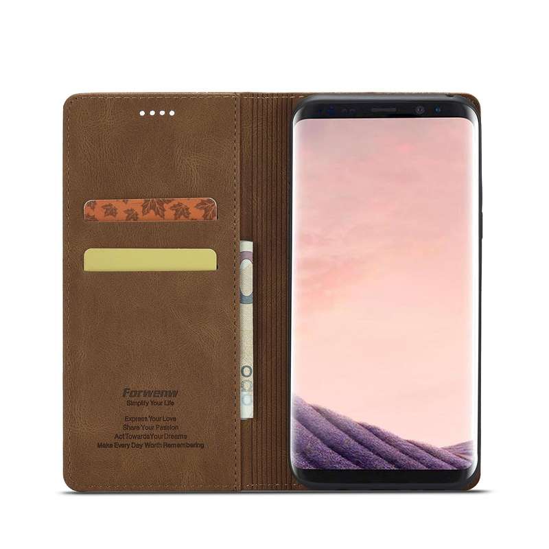 For Samsung Galaxy S8 Forwenw F2 Series Magnetic Horizontal Flip Leather Case with Holder & Card ...