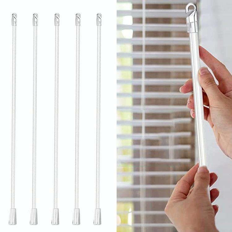 5PCS Blinds Acrylic Transparent Rod Move Light Rod With Hook Handle, Size: 12 Inch