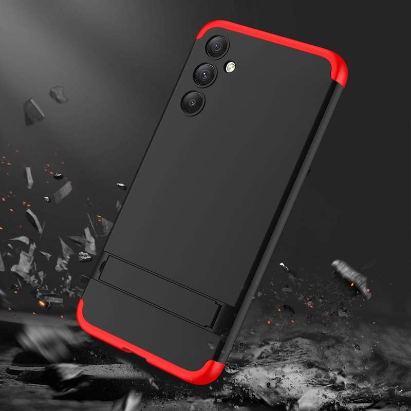 For Samsung Galaxy A34 5G GKK Three Stage Splicing Full Coverage PC Phone Case(Black Red)