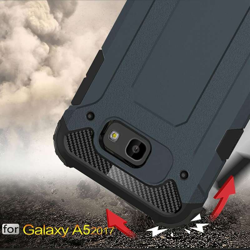 For Galaxy A5 (2017) / A520 Tough Armor TPU + PC Phone Case(Dark Blue)