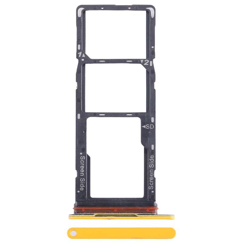For Tecno Pop 7 BF6 SIM Card Tray + SIM Card Tray + Micro SD Card Tray (Orange)