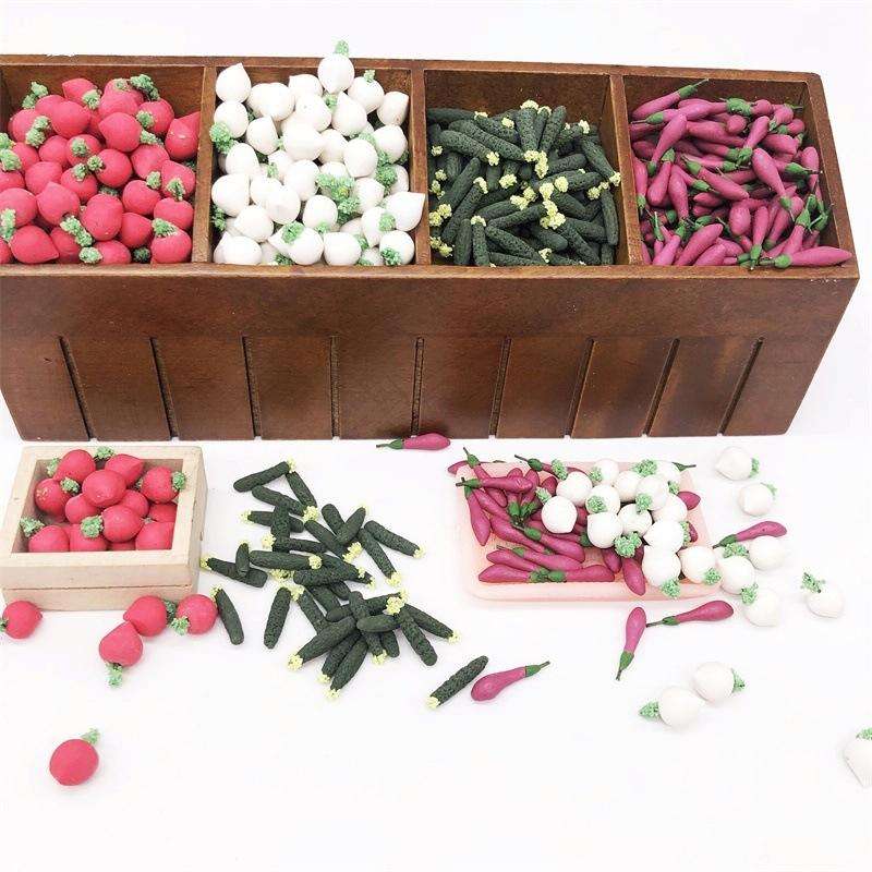30 PCS / 3 Packs 1:12 Mini Doll House Food Play Kitchen Decoration Fruit Vegetable Miniature Carr...