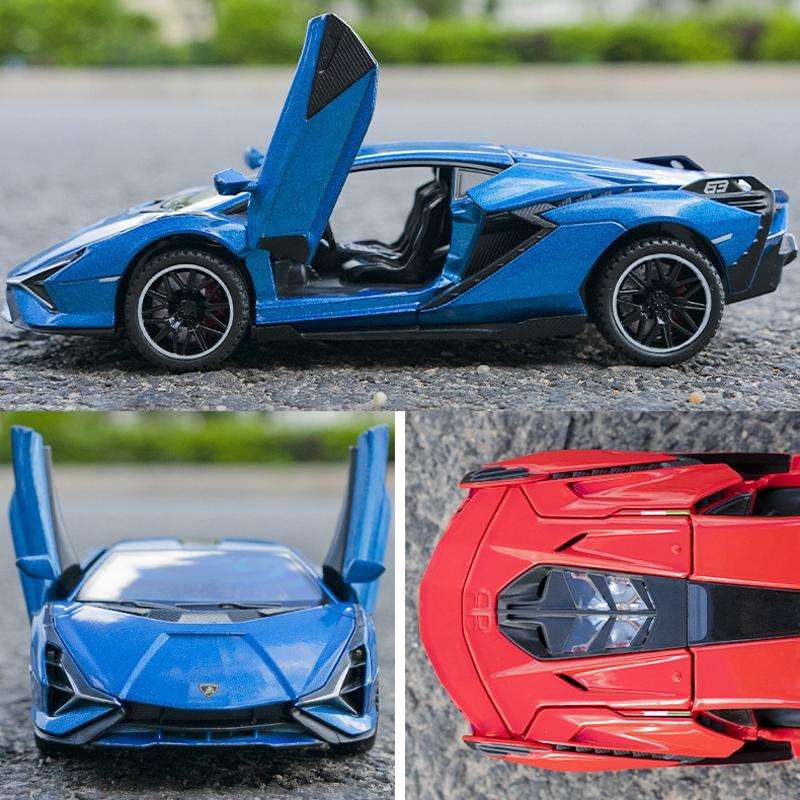 1:32 Simulation Sound Light Children Alloy Sports Car Model Boy Car Toy(Black)