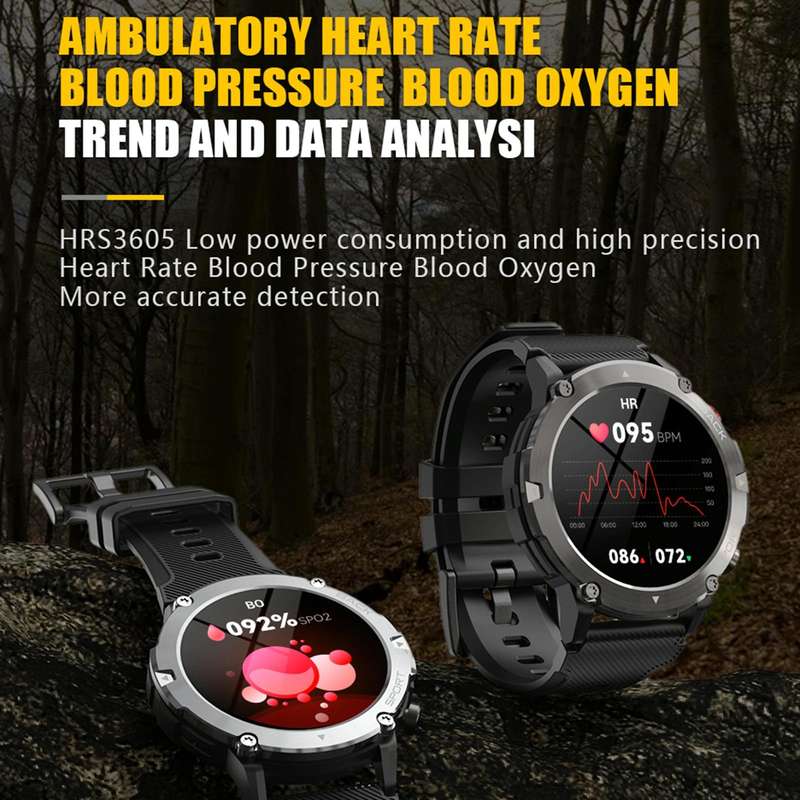 C21 1.32 inch HD Screen Smart Watch, Support Heart Rate Monitoring/Blood Oxygen Monitoring(Black)