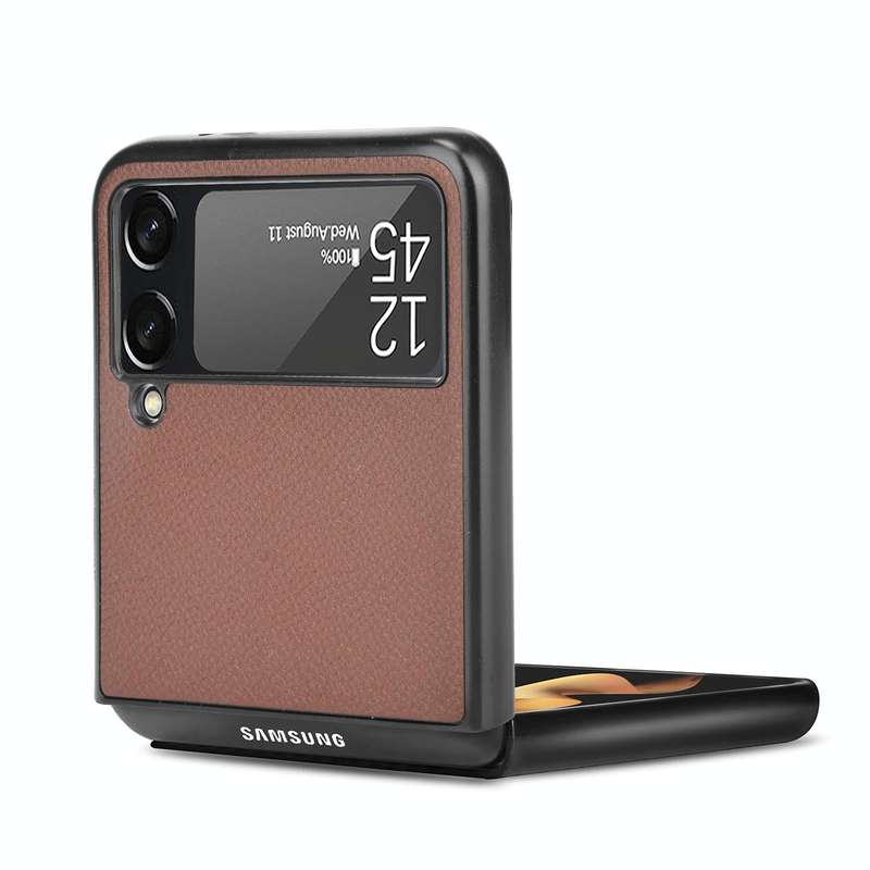 For Samsung Galaxy Z Flip3 5G Litchi Texture Phone Case(Brown)