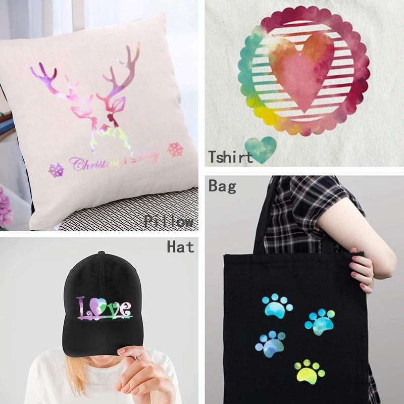 Clouds Watercolor Tie Dye Heat Transfer Vinyl Make Sign Pattern Cricut Film 30x 50cm(Purple Pink)