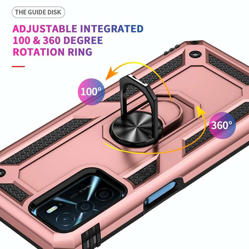 For OPPO A16 Shockproof TPU + PC Phone Case(Rose Gold)