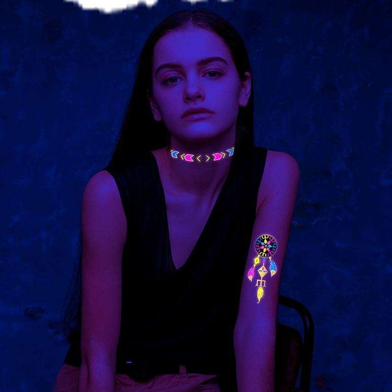 2 PCS Fluorescent Bronzing Waterproof Tattoo Stickers(JYG-004)
