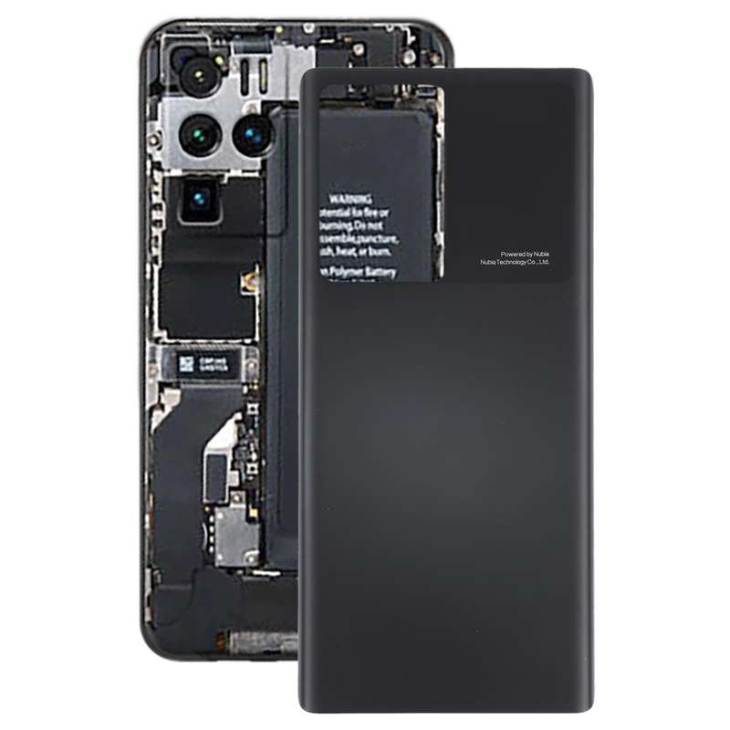 Glass Battery Back Cover for ZTE Nubia Z30 Pro(Black)