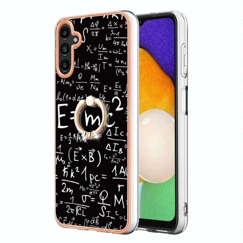 For Samsung Galaxy A34 5G Electroplating Dual-side IMD Phone Case with Ring Holder(Equation)