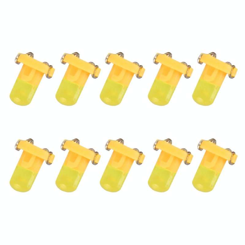 10 PCS 2W T3 Wedge Instrument Panel LED Light Dashboard Gauge Cluster Indicator Lamp Bulb(Amber)