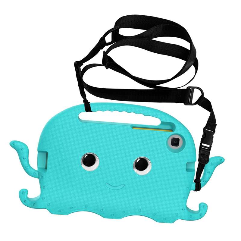 For Samsung Galaxy Tab A7 Lite 8.7 T220 / T225 Octopus EVA + PC Tablet Case with Strap(Glacial Gr...