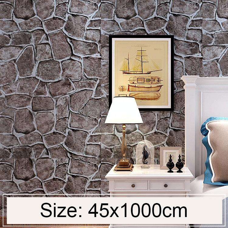 Fort Brick Creative 3D Stone Brick Decoration Wallpaper Stickers Bedroom Living Room Wall Waterpr...