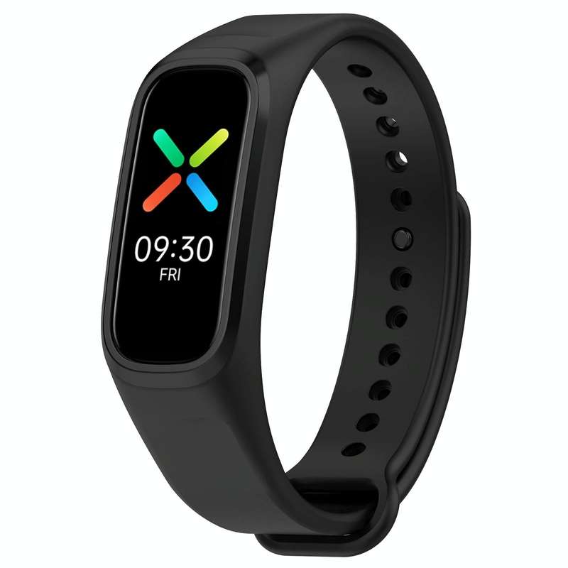 For OPPO Band Vitality Edition Waterproof Sweatproof Solid Color Watch Band(Black)
