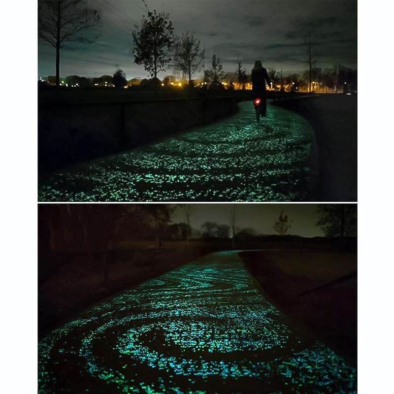 100 PCS Glow in The Dark Garden Pebbles for Walkways & Decoration and Plants Luminous Stones(Ligh...
