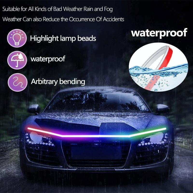 Car Startup Scan Through Hood LED Daytime Running Atmosphere Light, APP Control, Length:1.8m(Symp...