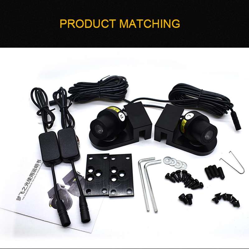 2 PCS DC 8-36V Ghost Shadow Courtesy Angel Wings Projection Lamp Car Door LED Welcome Lights(Ice ...