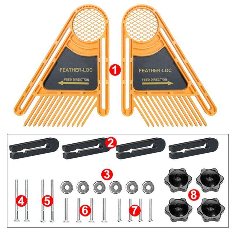 1 Set Feather Loc Board Set Woodworking Engraving Machine Double Feather boards Miter Gauge Slot ...