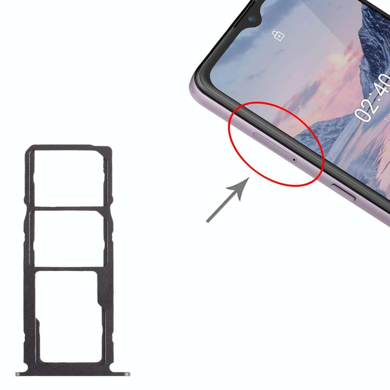For Nokia 2.4 Original SIM + SIM / Micro SD Card Tray (Black)