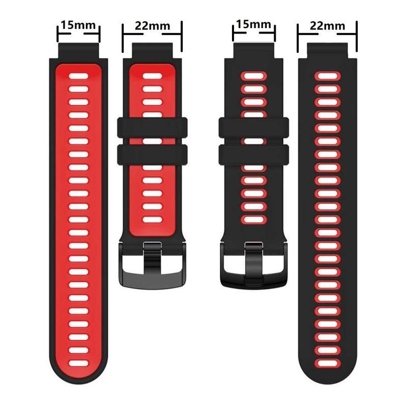 For Garmin Forerunner 220/230/235/620/630/735XT Two-color Silicone Watch Band(Black+Red)