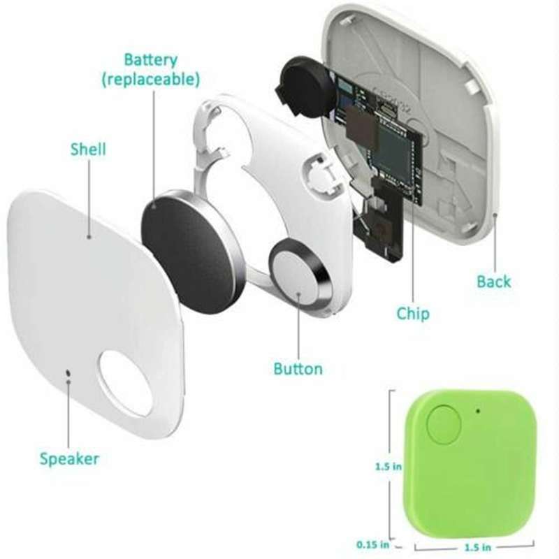 Portable Mini Square Anti Lost Device Smart Bluetooth Remote Anti Theft Keychain Alarm(Red)