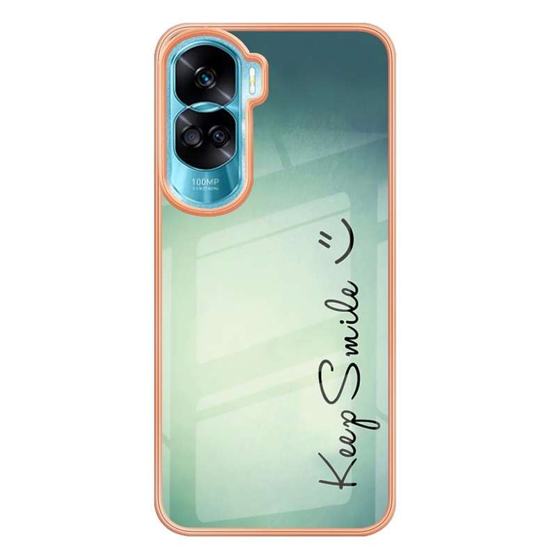 For Honor 90 Lite 5G Electroplating Marble Dual-side IMD Phone Case(Smile)