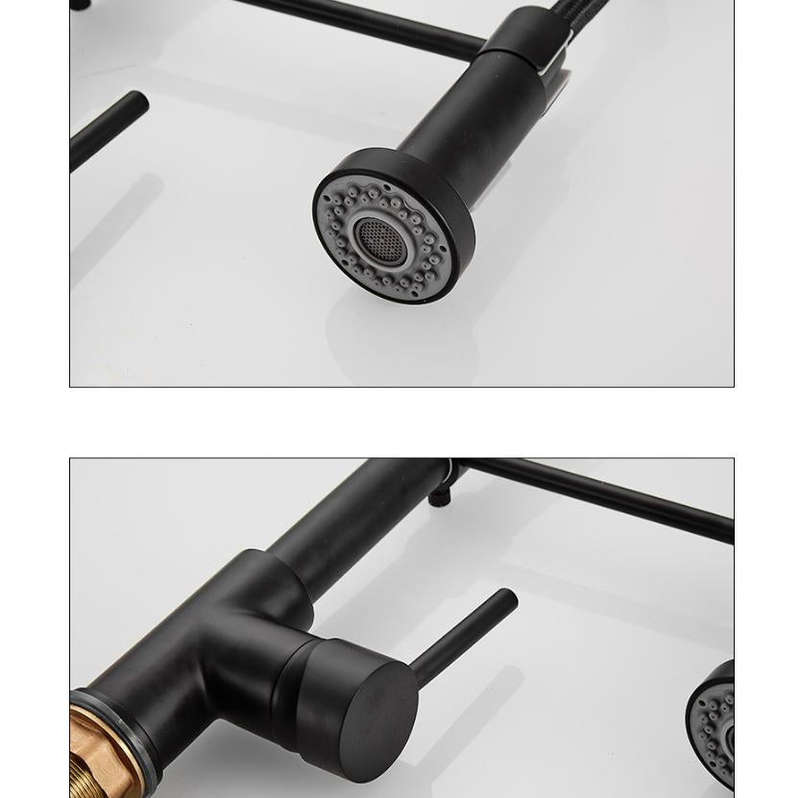 Kitchen Faucet Hot & Cold Water Tank Valve Sink Faucet, Specification: Black Model