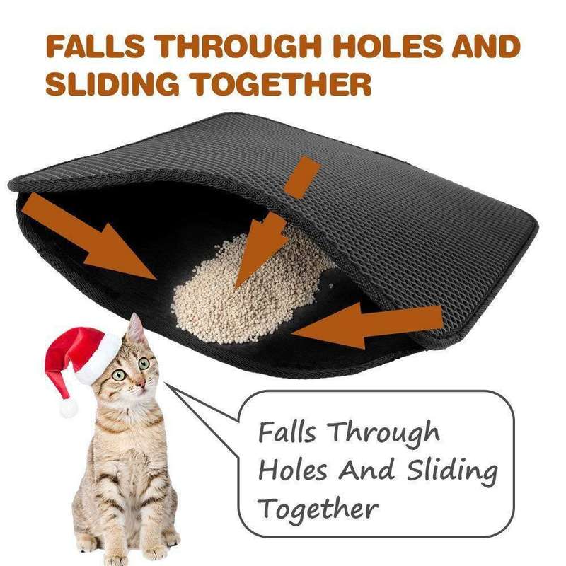 Waterproof Pet Cat Litter Mat EVA Double Layer Cat Litter Trapping Pets Mat Pad Bottom Non-slip P...