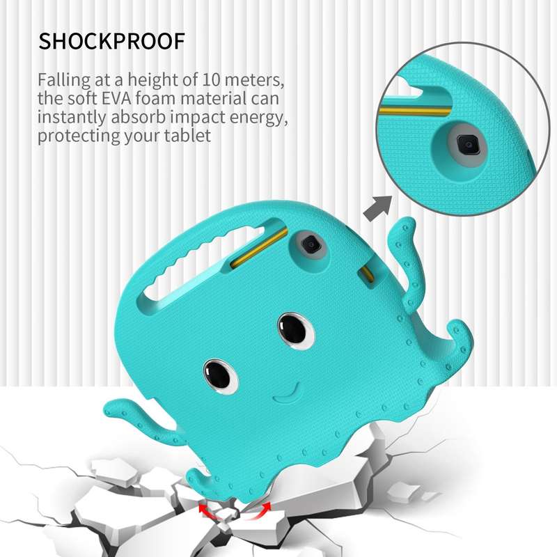 For Samsung Galaxy Tab A7 Lite 8.7 T220 / T225 Octopus EVA + PC Tablet Case with Strap(Glacial Gr...