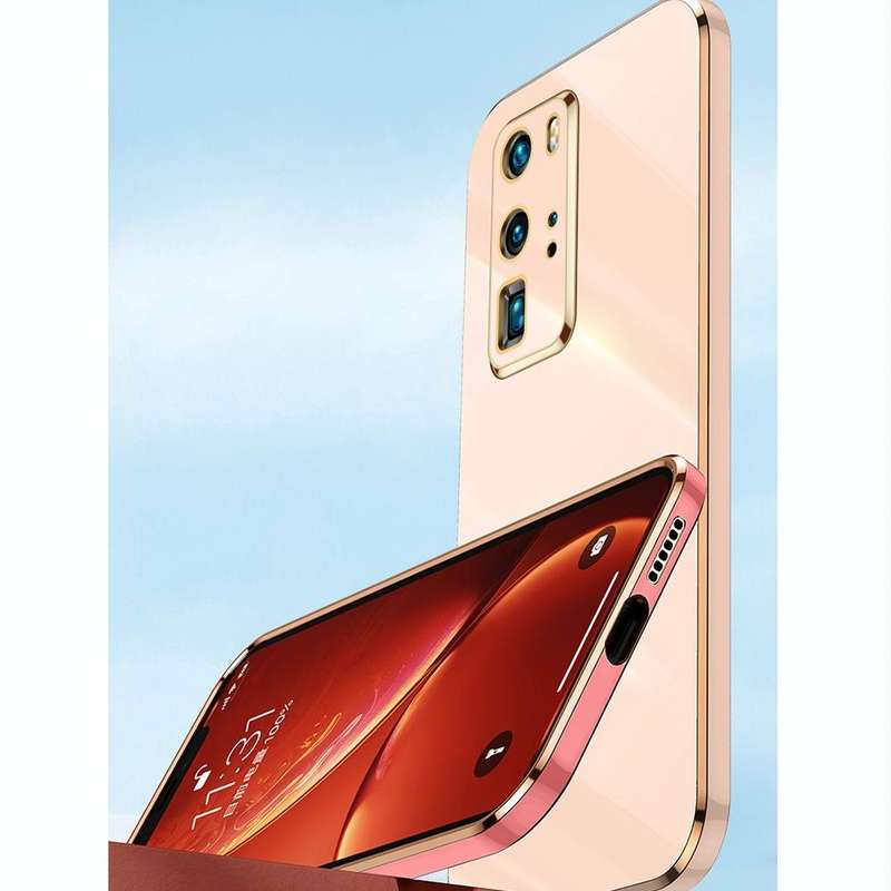 For Huawei P40 Pro XINLI Straight 6D Plating Gold Edge TPU Shockproof Case(Black)