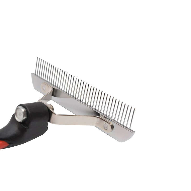 Big Dog Hair Combs Stainless Steel Pet Grooming Rake Comb Rubber Handle Hairdressing Brush Tool, ...