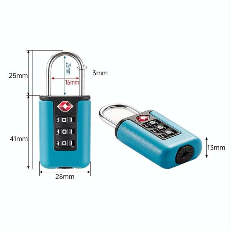 TSA Customs Code Lock Travel Luggage Lock Mini Contrast Color Design Combination Padlock(Purple B...