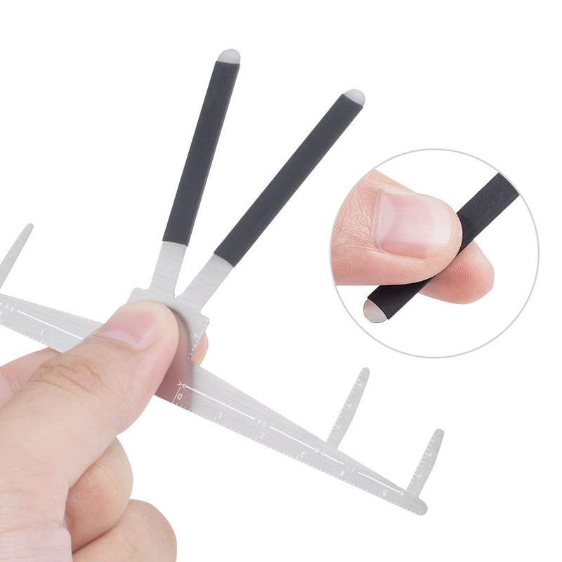 Three-point Positioning Stainless Steel Eyebrow Ruler