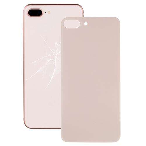 Easy Replacement Big Camera Hole Glass Back Battery Cover with Adhesive for iPhone 8 Plus(Gold)