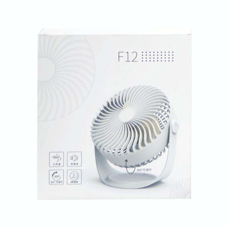 F12 Portable Rotatable USB Charging Stripe Desktop Fan with 3 Speed Control (Pink)