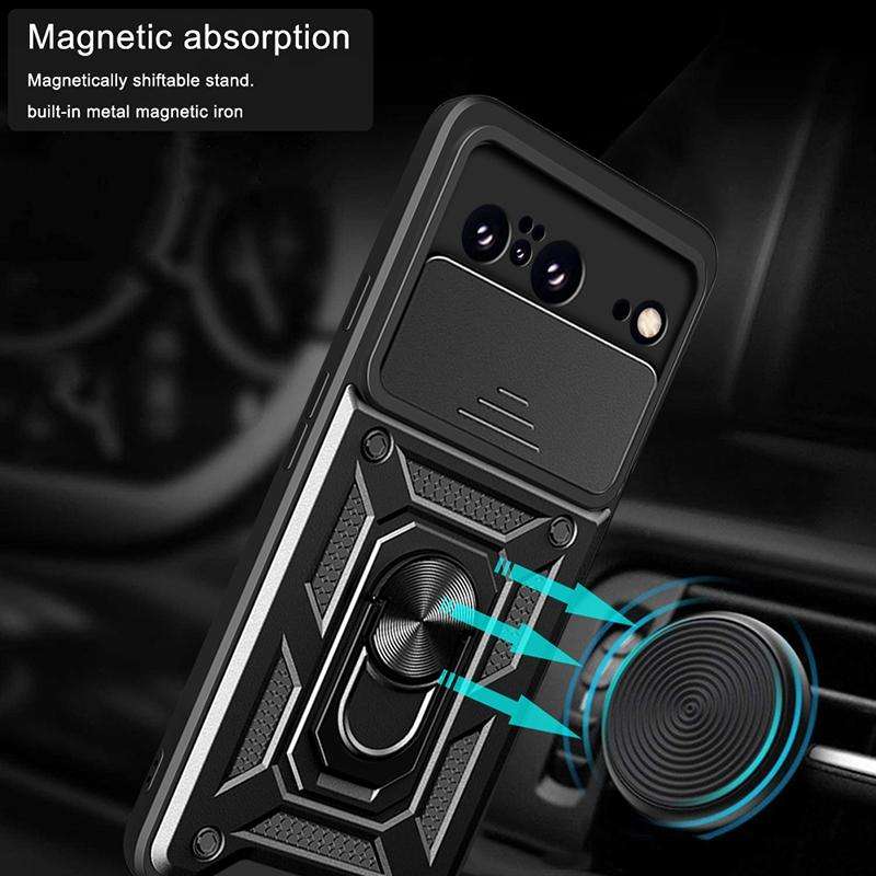 For Google Pixel 8 Pro 5G Sliding Camera Cover Design TPU Hybrid PC Phone Case(Black)