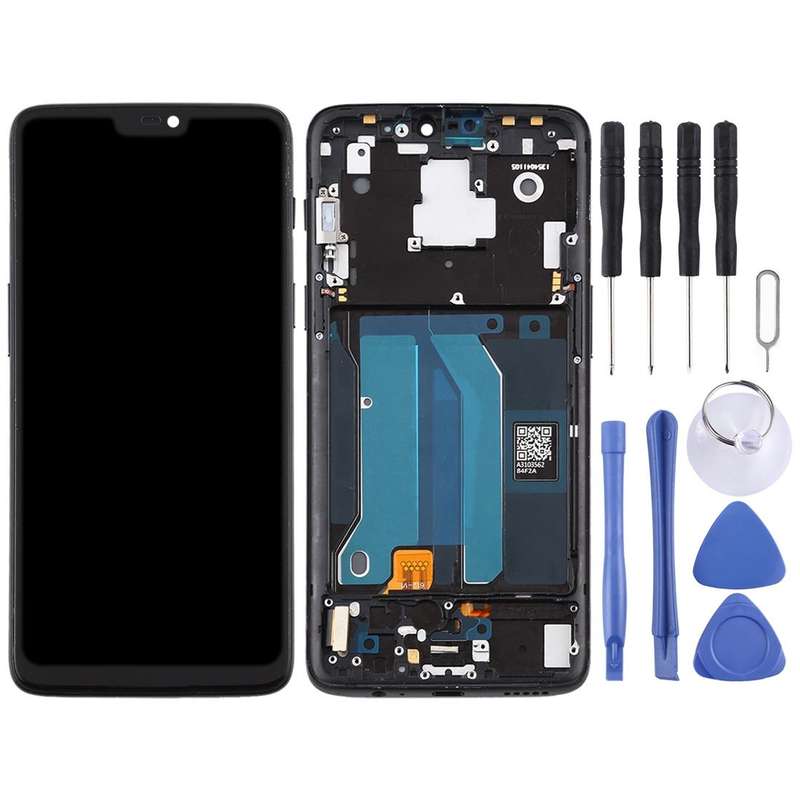 For OnePlus 6 A6000 TFT Material LCD Screen and Digitizer Full Assembly with Frame (Black)