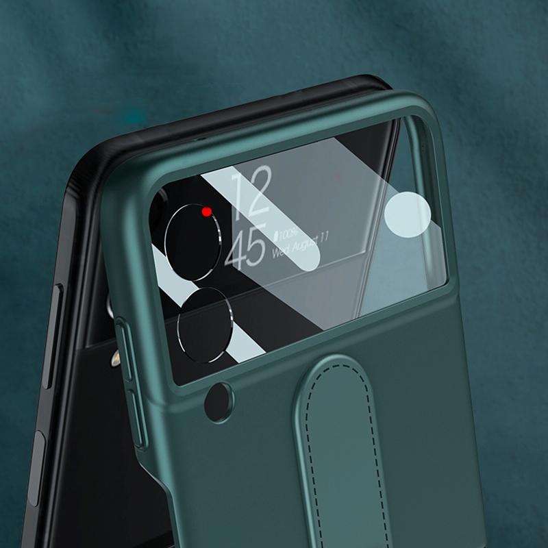 For Samsung Galaxy Z Flip3 5G GKK Ultra-thin PC Full Coverage Phone Flip Case with Ring Holder(Bl...