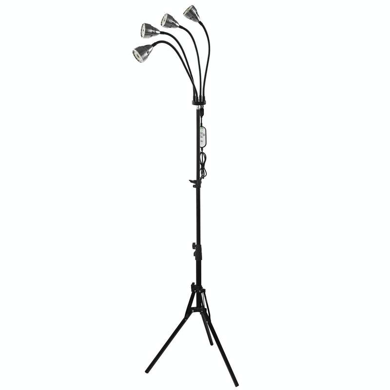 LED Plant Lamp With 1.6m Stand USB Remote Control Dimming Grow Light, Style: Four Head(Full Spect...