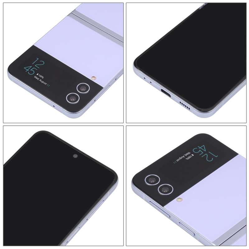 For Samsung Galaxy Z Flip4 Black Screen Non-Working Fake Dummy Display Model (Purple)