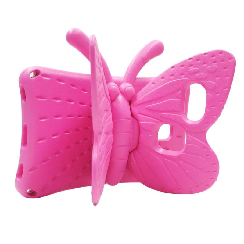 For Samsung Galaxy Tab A9 8.7 X110/X115 Butterfly Bracket Kids EVA Shockproof Tablet Case(Rose Red)