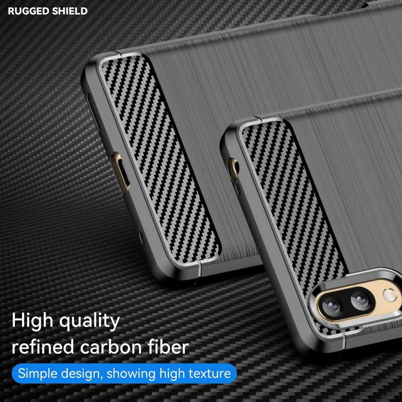 For Sony Xperia L3 Brushed Texture Carbon Fiber TPU Phone Case(Black)