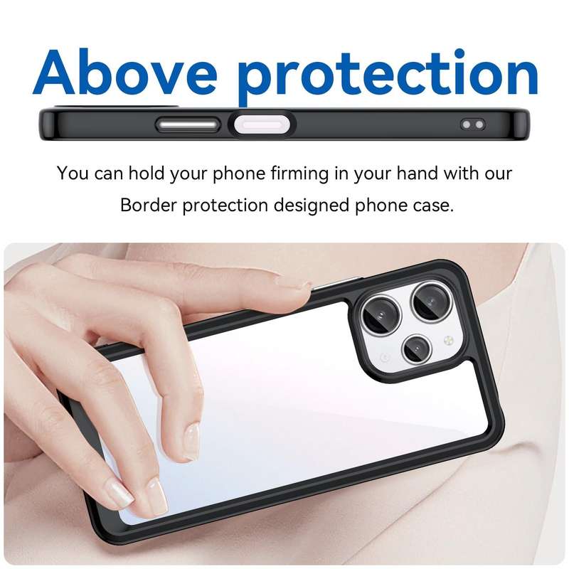 For Xiaomi Redmi 12 Colorful Series Acrylic + TPU Phone Case(Black)