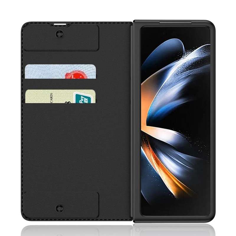 For Samsung Galaxy Z Fold4 GKK Armor Flip Leather Phone Case with Pen Slots(Black)