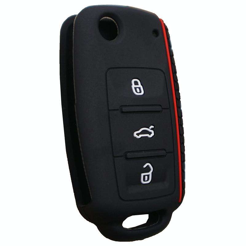 Do not Touch My Key Style Silicone Car Key Cover for Volkswagen Jetta Polo Passat Skoda Tiguan Go...