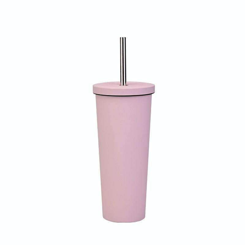 700ml Large Capacity Double Stainless Steel Straw Cup Vacuum Outdoor 304 Insulation Cup Car Water...