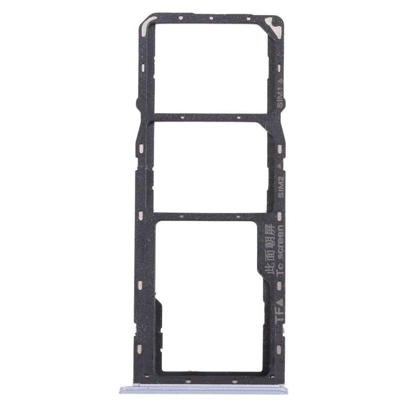 For OPPO Realme C12 RMX2189  SIM Card Tray + SIM Card Tray + Micro SD Card Tray (Silver)