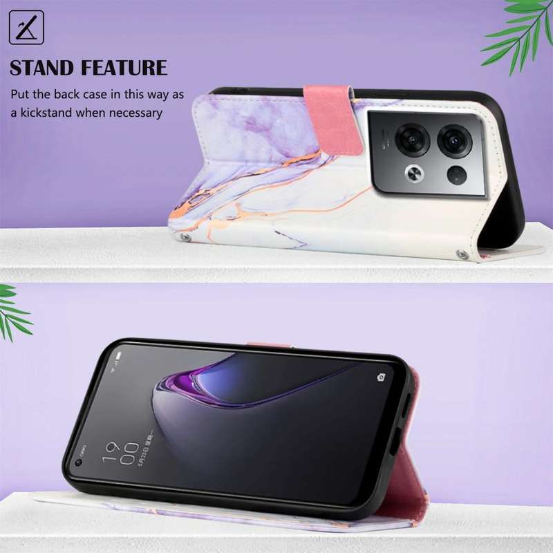 For OPPO Reno8 Pro+ PT003 Marble Pattern Flip Leather Phone Case(LS006)